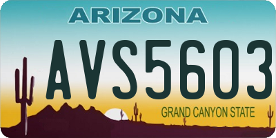 AZ license plate AVS5603