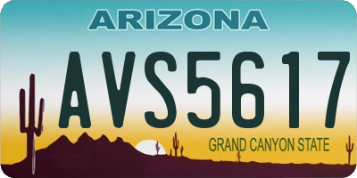 AZ license plate AVS5617