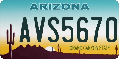 AZ license plate AVS5670