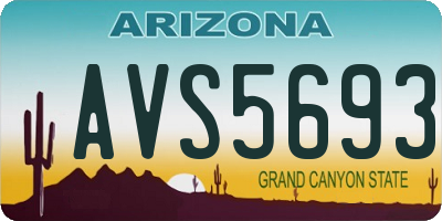 AZ license plate AVS5693