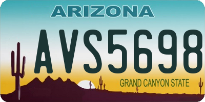 AZ license plate AVS5698