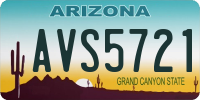 AZ license plate AVS5721