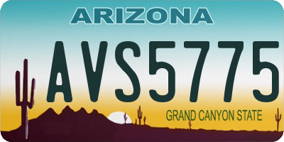 AZ license plate AVS5775