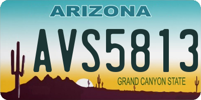 AZ license plate AVS5813