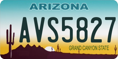AZ license plate AVS5827