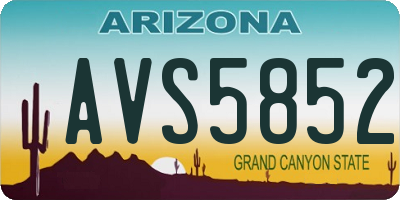 AZ license plate AVS5852