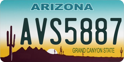 AZ license plate AVS5887