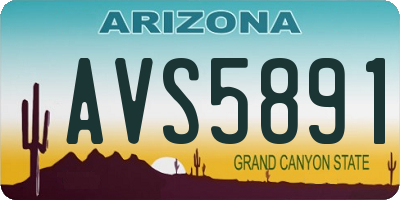 AZ license plate AVS5891