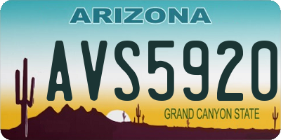 AZ license plate AVS5920