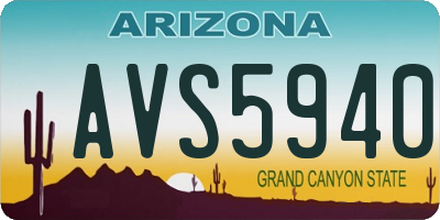 AZ license plate AVS5940