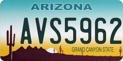 AZ license plate AVS5962