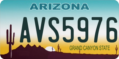 AZ license plate AVS5976