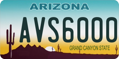 AZ license plate AVS6000