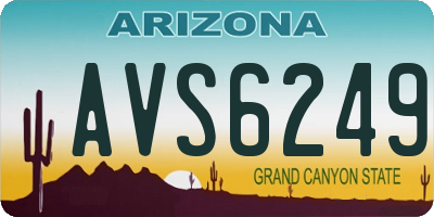 AZ license plate AVS6249