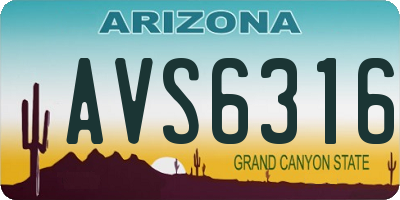 AZ license plate AVS6316