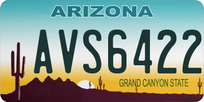 AZ license plate AVS6422