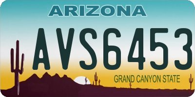 AZ license plate AVS6453