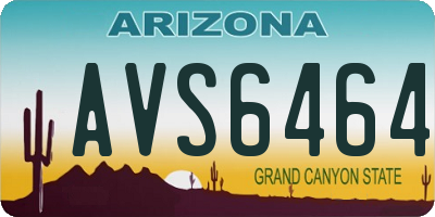 AZ license plate AVS6464