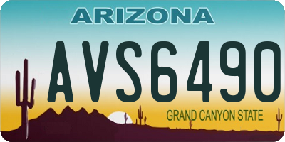 AZ license plate AVS6490