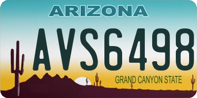 AZ license plate AVS6498