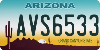 AZ license plate AVS6533