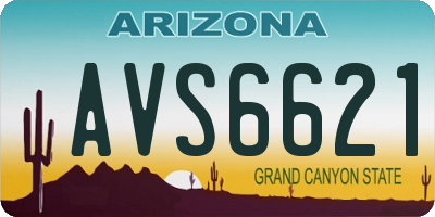 AZ license plate AVS6621