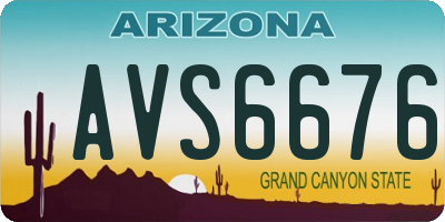 AZ license plate AVS6676