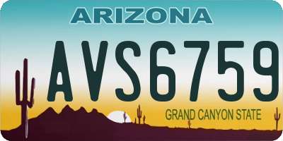 AZ license plate AVS6759