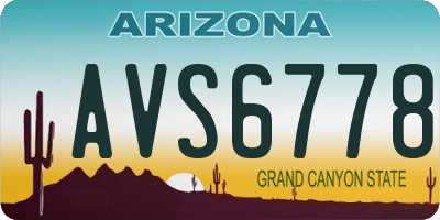 AZ license plate AVS6778