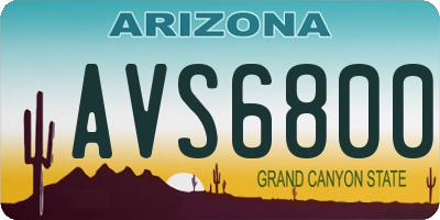 AZ license plate AVS6800