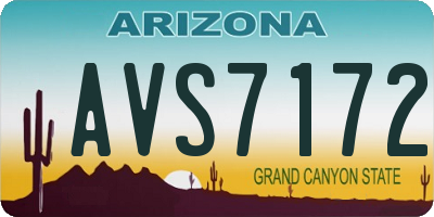 AZ license plate AVS7172