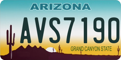 AZ license plate AVS7190