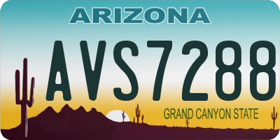 AZ license plate AVS7288