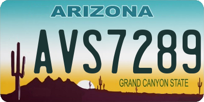 AZ license plate AVS7289