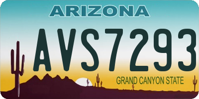 AZ license plate AVS7293