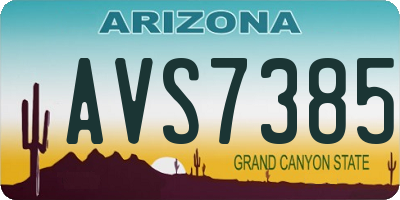 AZ license plate AVS7385