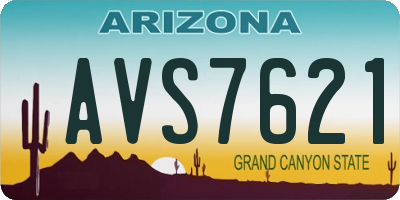 AZ license plate AVS7621