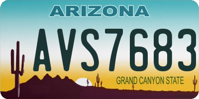 AZ license plate AVS7683