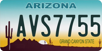 AZ license plate AVS7755
