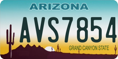 AZ license plate AVS7854