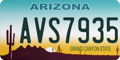 AZ license plate AVS7935