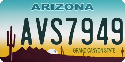 AZ license plate AVS7949