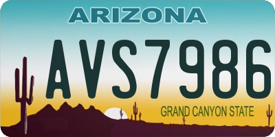 AZ license plate AVS7986