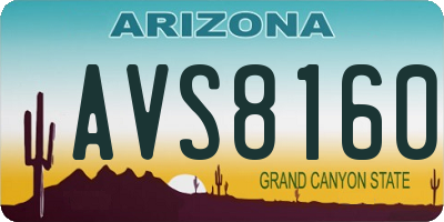 AZ license plate AVS8160