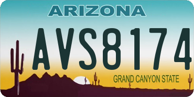 AZ license plate AVS8174