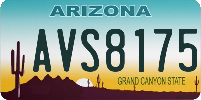 AZ license plate AVS8175