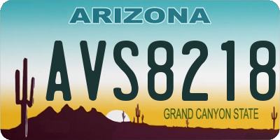AZ license plate AVS8218