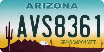 AZ license plate AVS8361