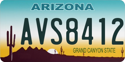 AZ license plate AVS8412