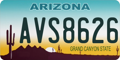 AZ license plate AVS8626